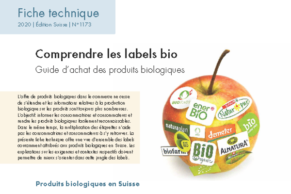 Pomme avec des labels bio