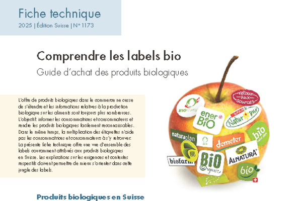 Pomme avec des labels bio
