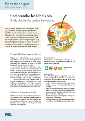 Pomme avec des labels bio