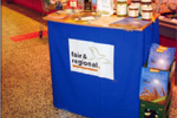 Bio&Regional-Aktionsstand in Biosupermarkt