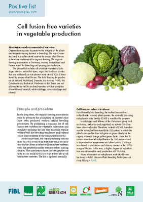 Cover Cell fusion free varieties in vegetable production