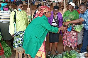 A group of people at the market