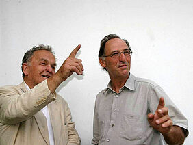 Otto Stich in conversation with FiBL Director Urs Niggli.