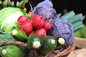 Basket with vegetables