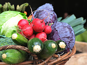 Basket with vegetables