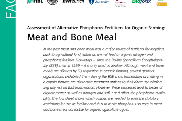 Cover: Assessment of Alternative Phosphorus Fertilizers for Organic Farming: Meat and Bone Meal