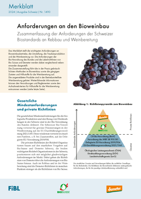Cover "Anforderungen an den Bioweinbau"