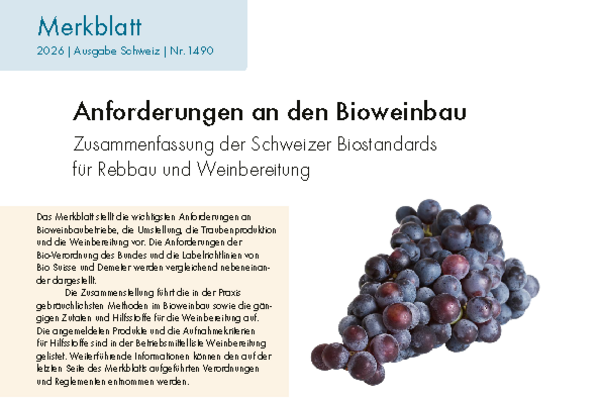 Cover "Anforderungen an den Bioweinbau"