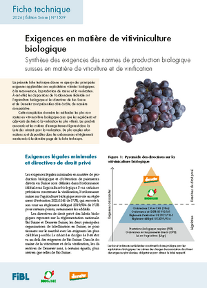 Exigences en matière de vitiviniculture  biologique