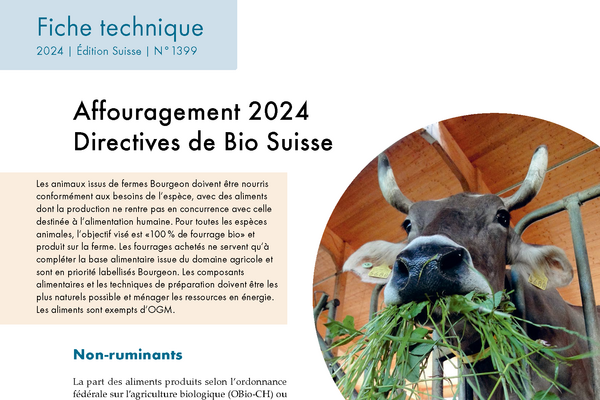 Cover: Affouragement 2024 Directives de Bio Suisse