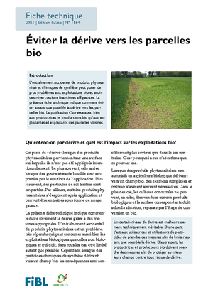 Éviter la dérive vers les parcelles bio