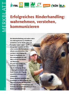 Cover Merkblatt "Erfolgreiches Rinderhandling: wahrnehmen, verstehen, kommunizieren"