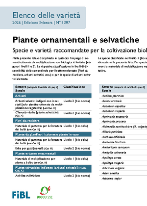 Elenco delle varietà di piante ornamentali e selvatiche