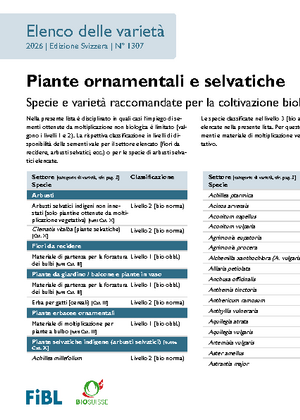 Elenco delle varietà di piante ornamentali e selvatiche