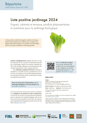 Cover : Liste positive jardinage 2024.