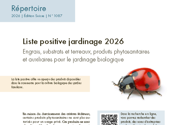 Cover : Liste positive jardinage 2024.