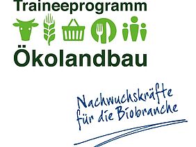 Logo des Traineeprogramms mit Schriftzug "Nachwuchskräfte für die Biobranche"