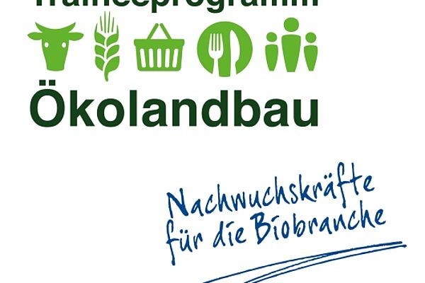 Logo des Traineeprogramms mit Schriftzug "Nachwuchskräfte für die Biobranche"