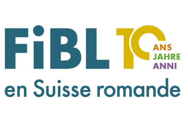 FiBL Logo 10 Jahre in der Westschweiz.