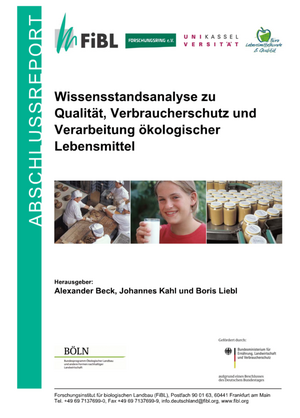 Wissensstandsanalyse zu Qualität, Verbraucherschutz und Verarbeitung ökologischer Lebensmittel