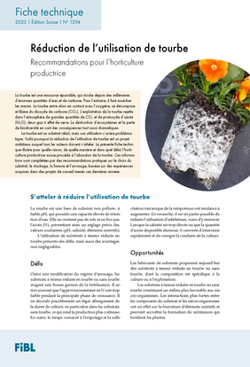 Fiche technique: Réduction de l’utilisation de tourbe.