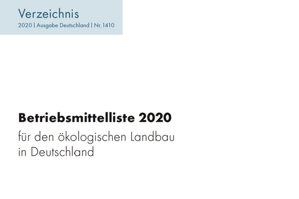 Cover: Betriebsmittelliste 2020 für Deutschland