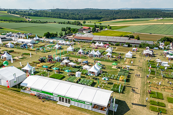 Viele Zelte auf dem Acker