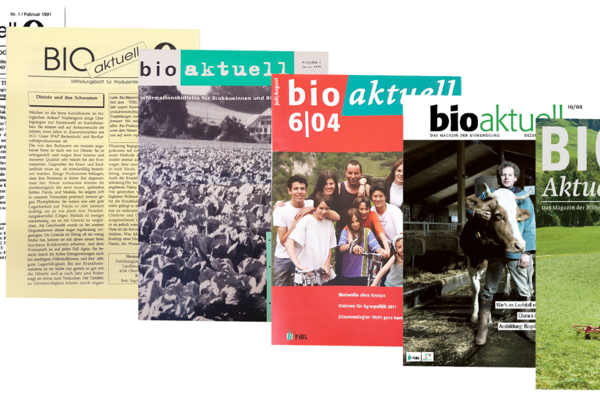 Verschiedene Cover von Bioaktuell über die Jahre