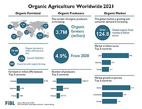 Infographic on organic agriculture worldwide