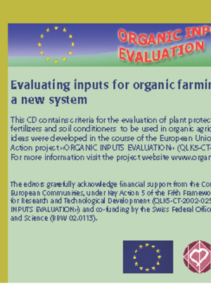 Evaluating inputs for organic farming - a new system