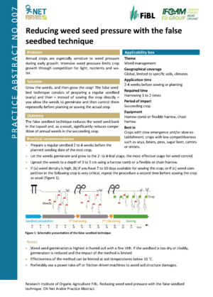 Reducing weed seed pressure with the false seedbed technique