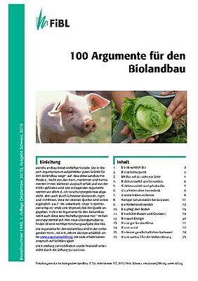 Cover 100 reasons for organic agriculture