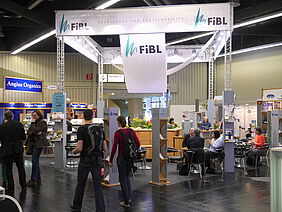 The FiBL stand in Hall 1 at BIOFACH 2014.