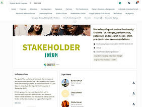Screenshot of the event platform
