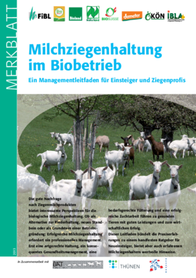 Cover Merkblatt Milchziegenhaltung im Biobetrieb