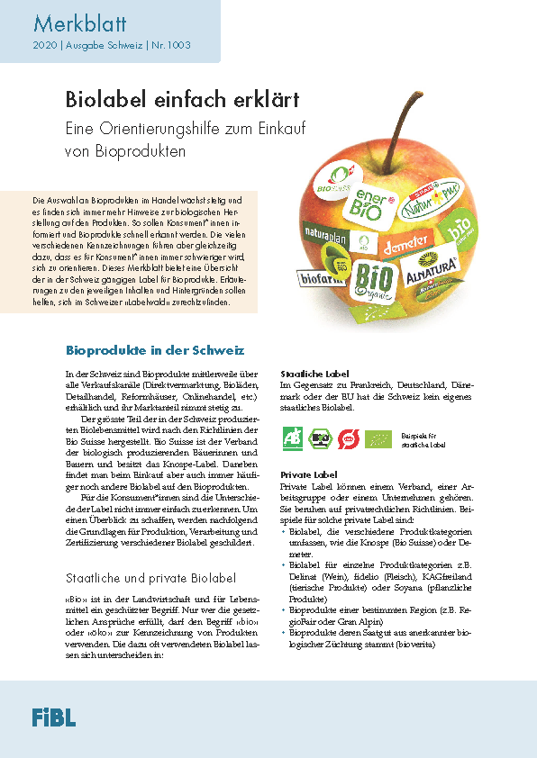 Cover: Biolabel einfach erklärt