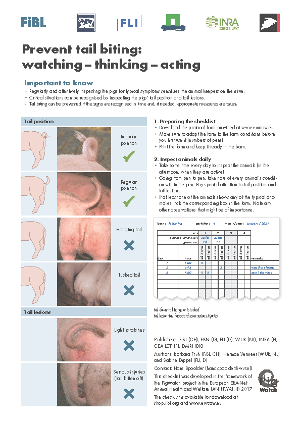 Cover: Prevent tail biting: watching – thinking – acting