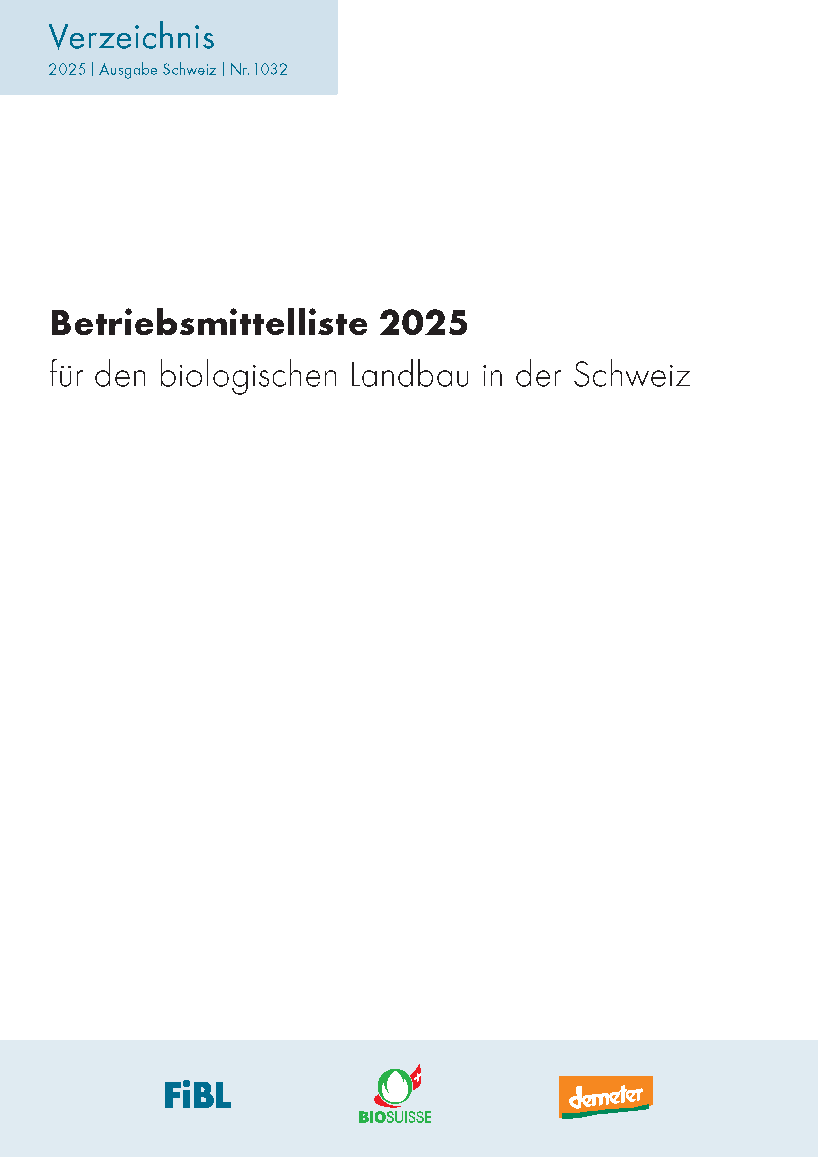 Cover: Betriebsmittelliste 2024