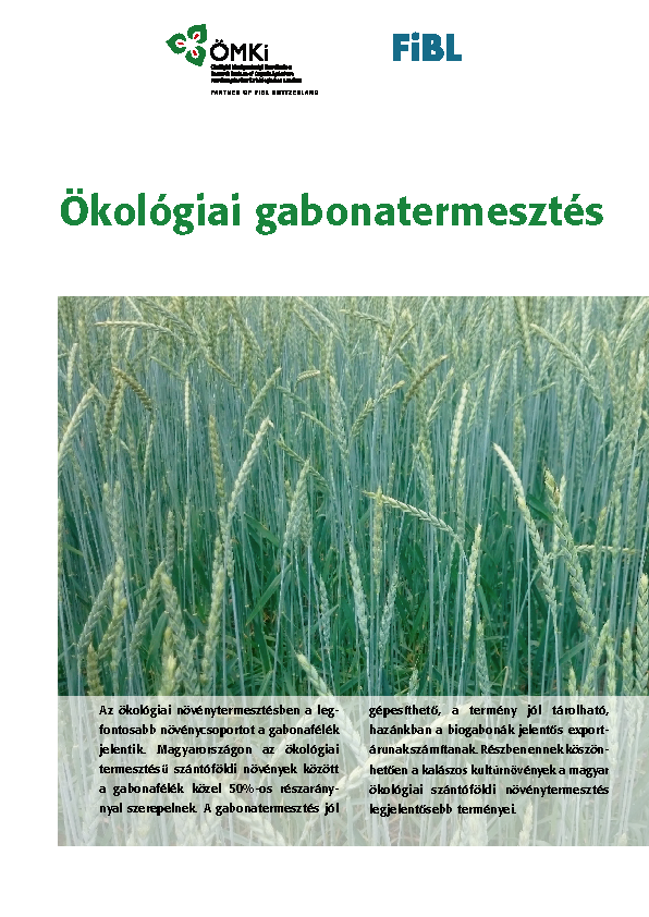 Cover: Ökológiai gabonatermesztés