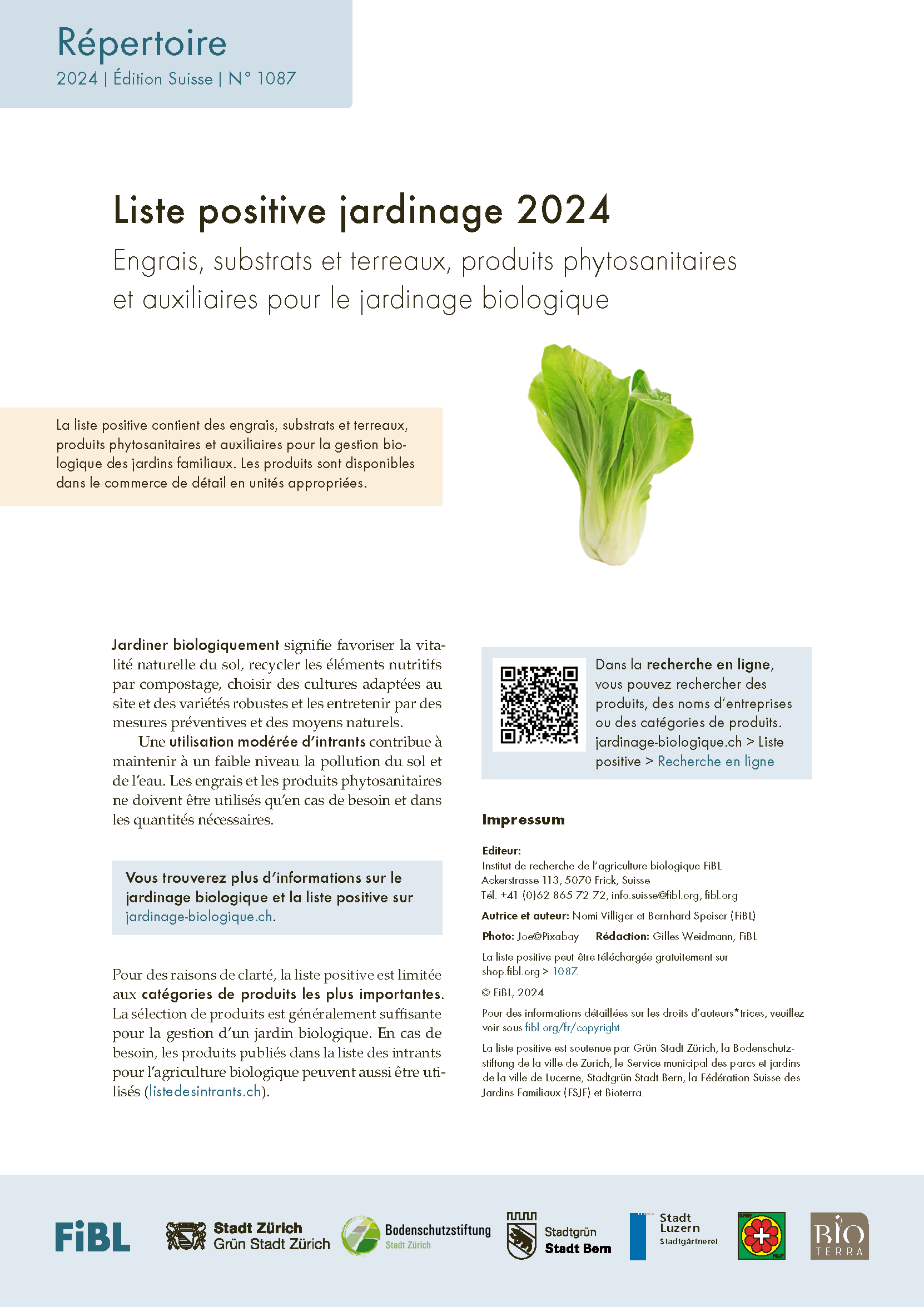 Cover: Liste positive 2020 pour le jardinage bio