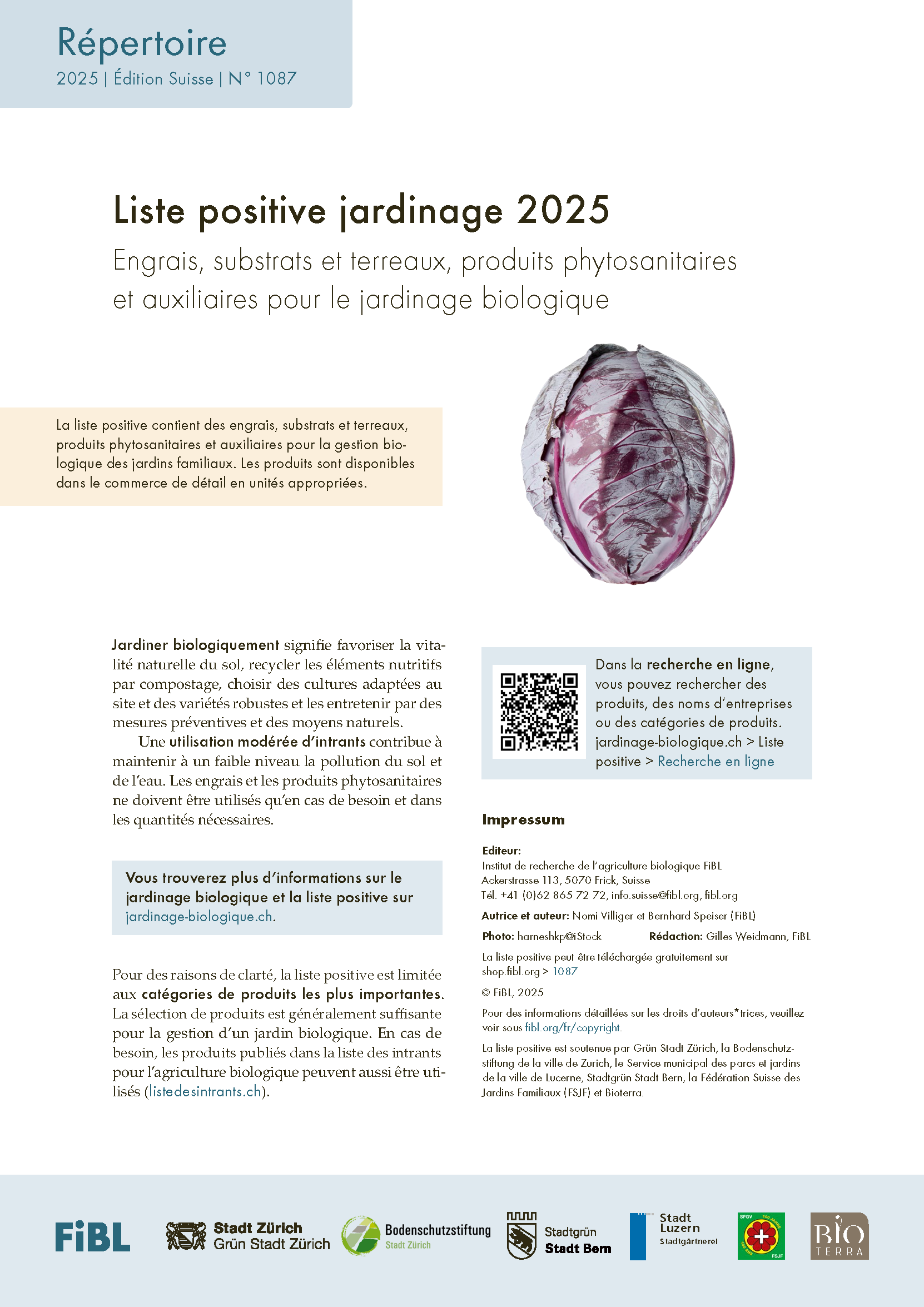 Cover: Liste positive 2020 pour le jardinage bio