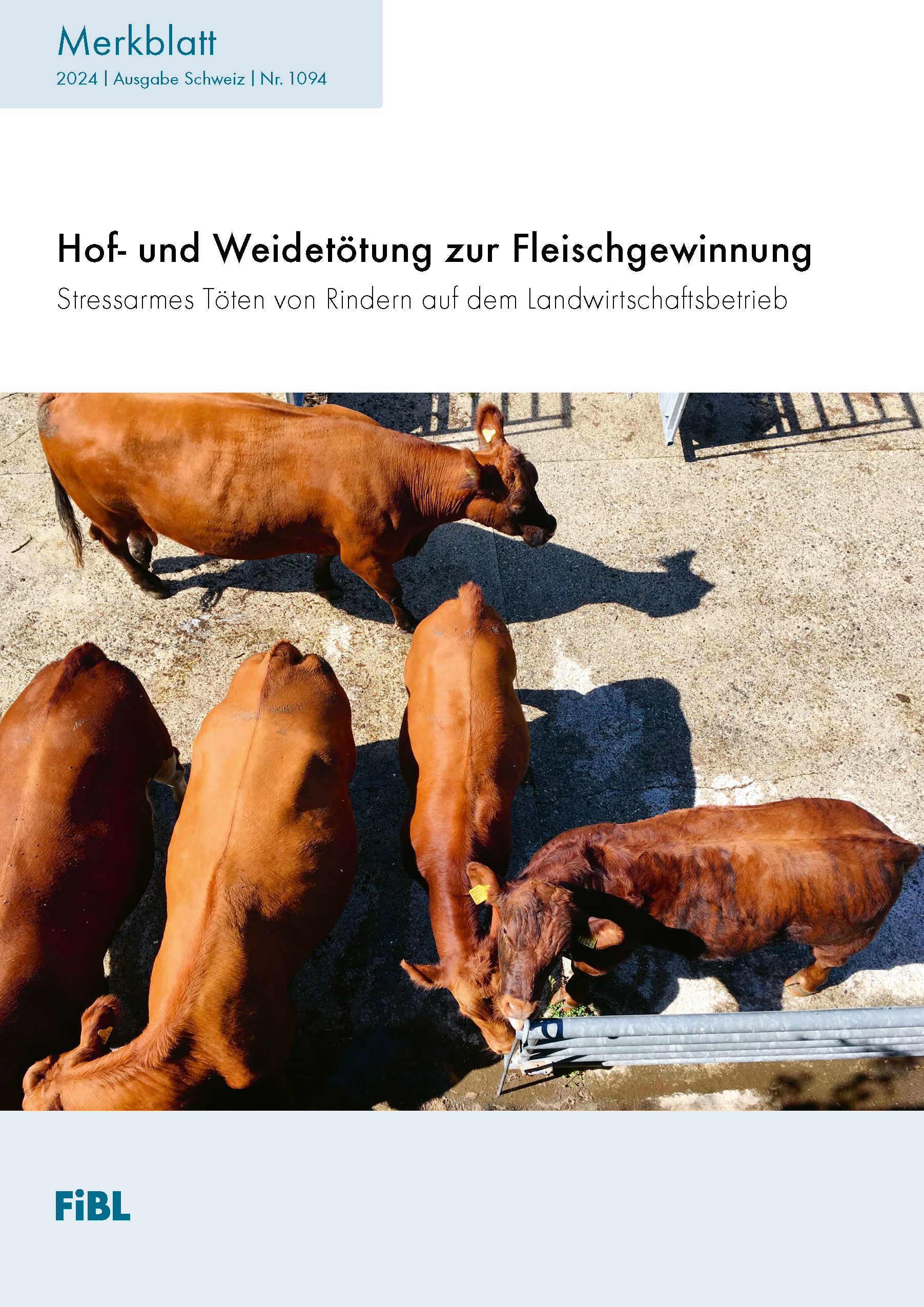 Cover: Hof- und Weidetötung zur Fleischgewinnung