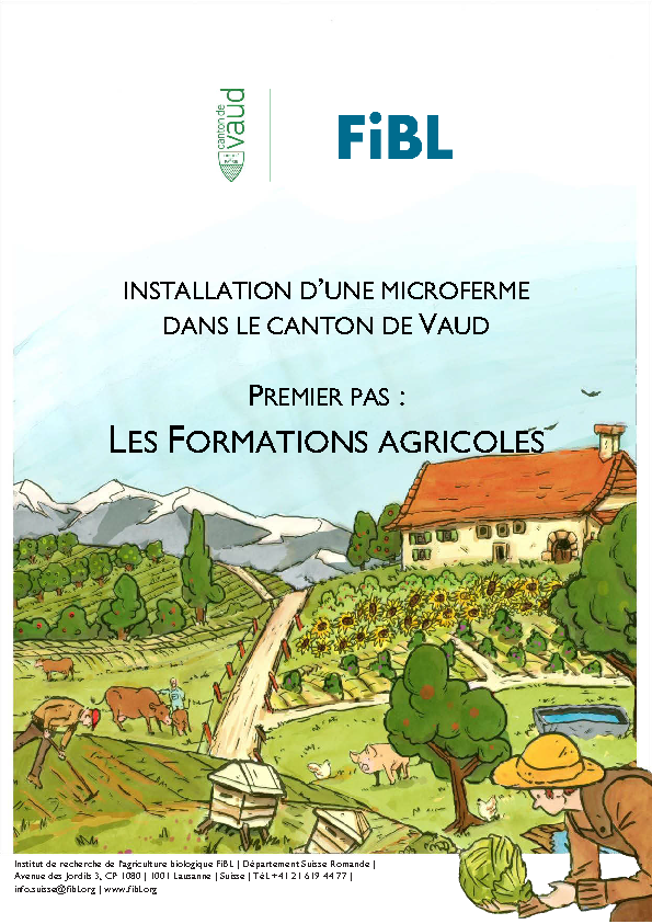 Installation d’une microferme dans le Canton de Vaud - Les formations agricoles