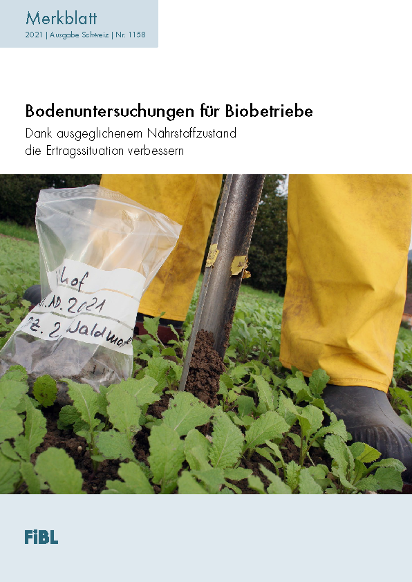 Cover: Bodenuntersuchungen für Biobetriebe