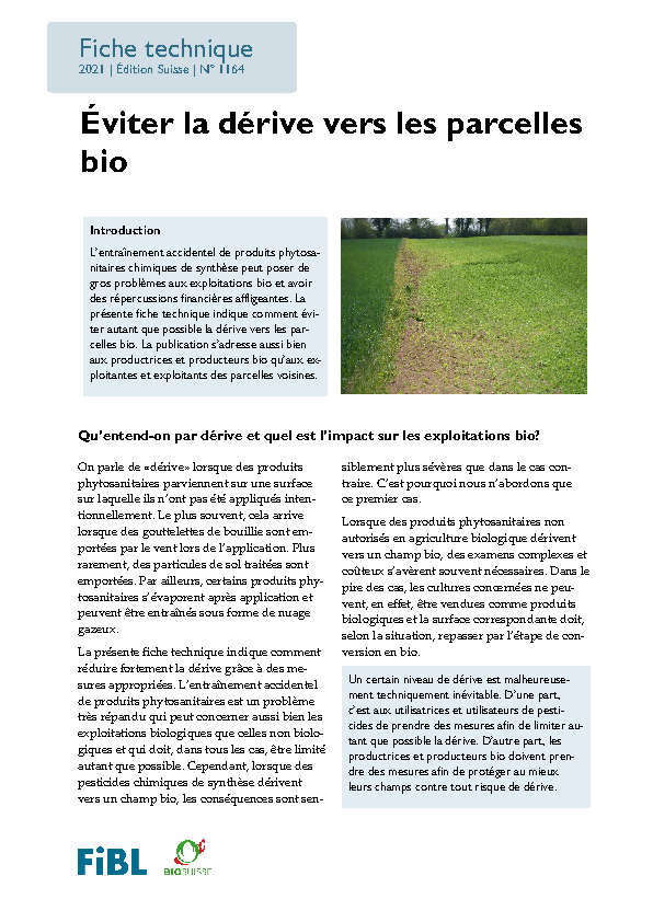 Éviter la dérive vers les parcelles bio