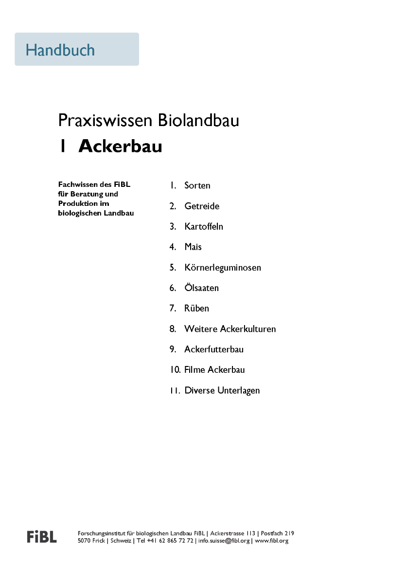 Cover: Praxiswissen Biolandbau 1: Ackerbau