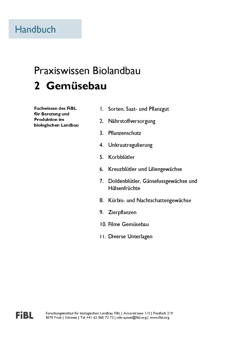 Cover: Praxiswissen Biolandbau 2: Gemüsebau