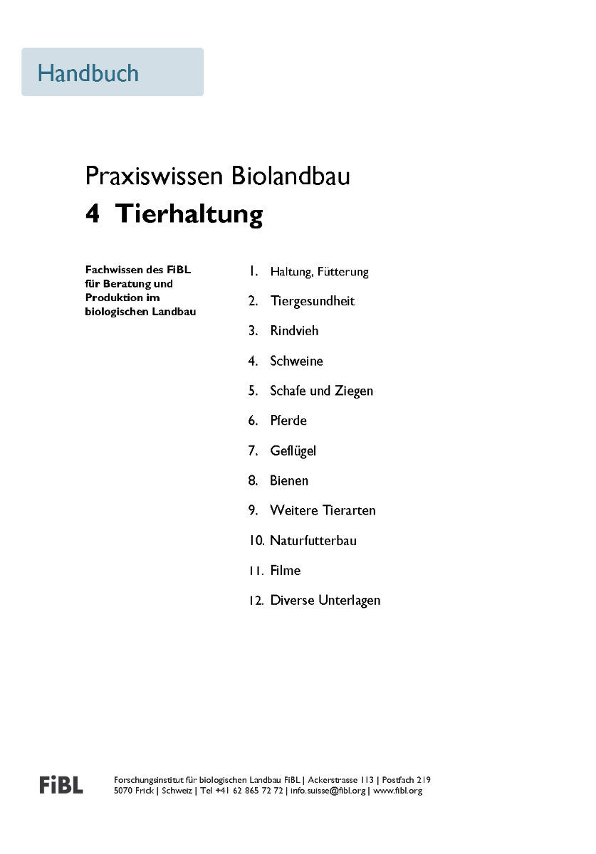 Cover: Praxiswissen Biolandbau 4: Tierhaltung