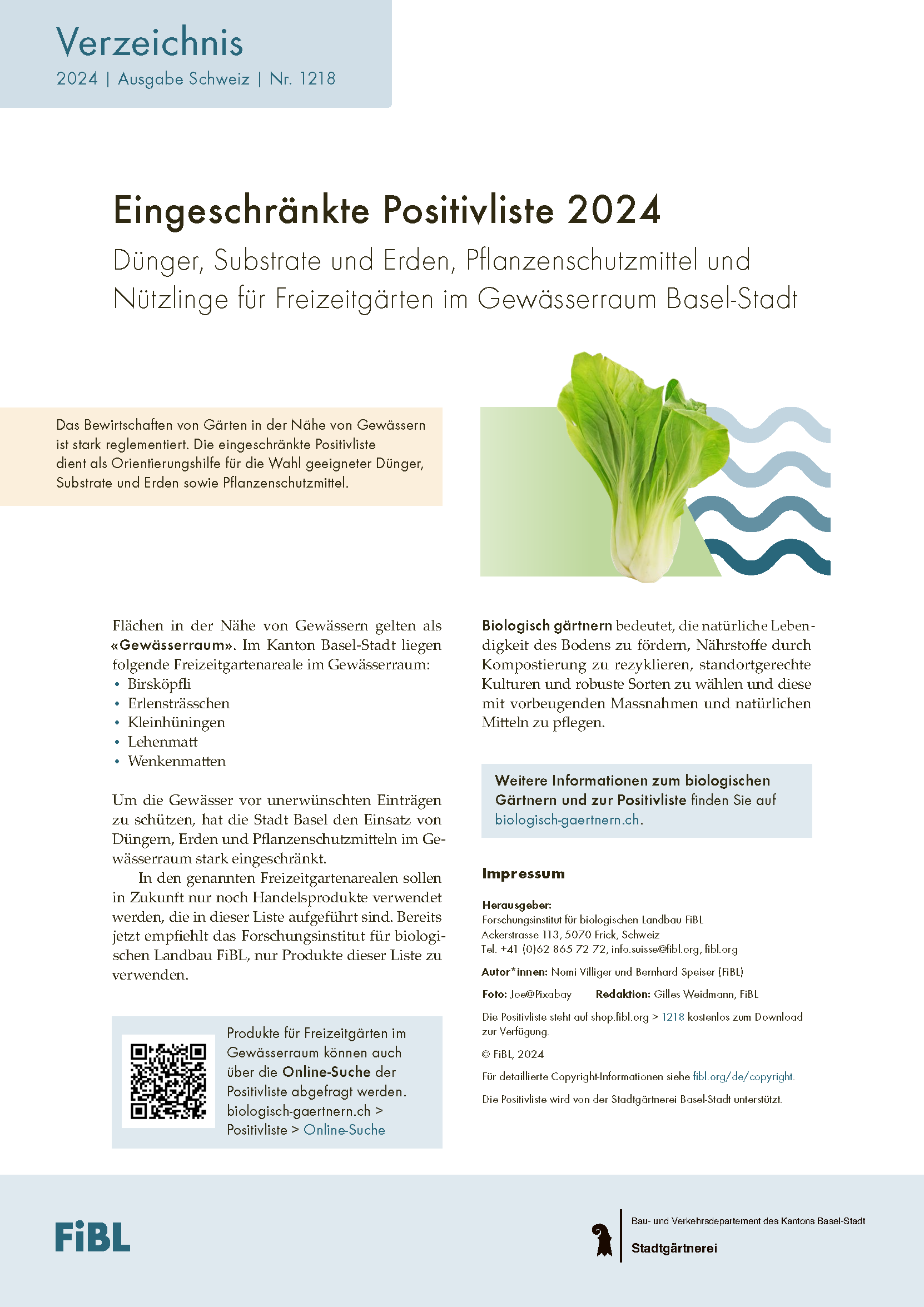 Cover: Eingeschränkte Positivliste 2021 Basel Stadt