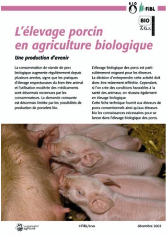 Cover: L´élevage porcin en agriculture biologique